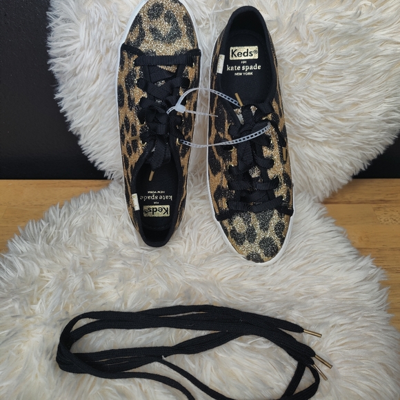 KATE SPADE KEDS for Kate Spade New York Shiny Leopard Kids size 4 M - Picture 5 of 6
